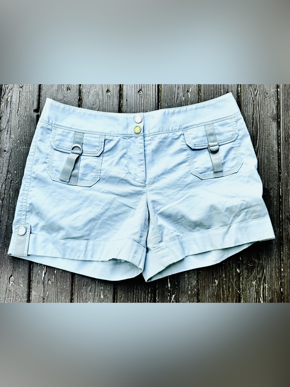 White House Black Market Light beige Cotton Blend Cargo Shorts